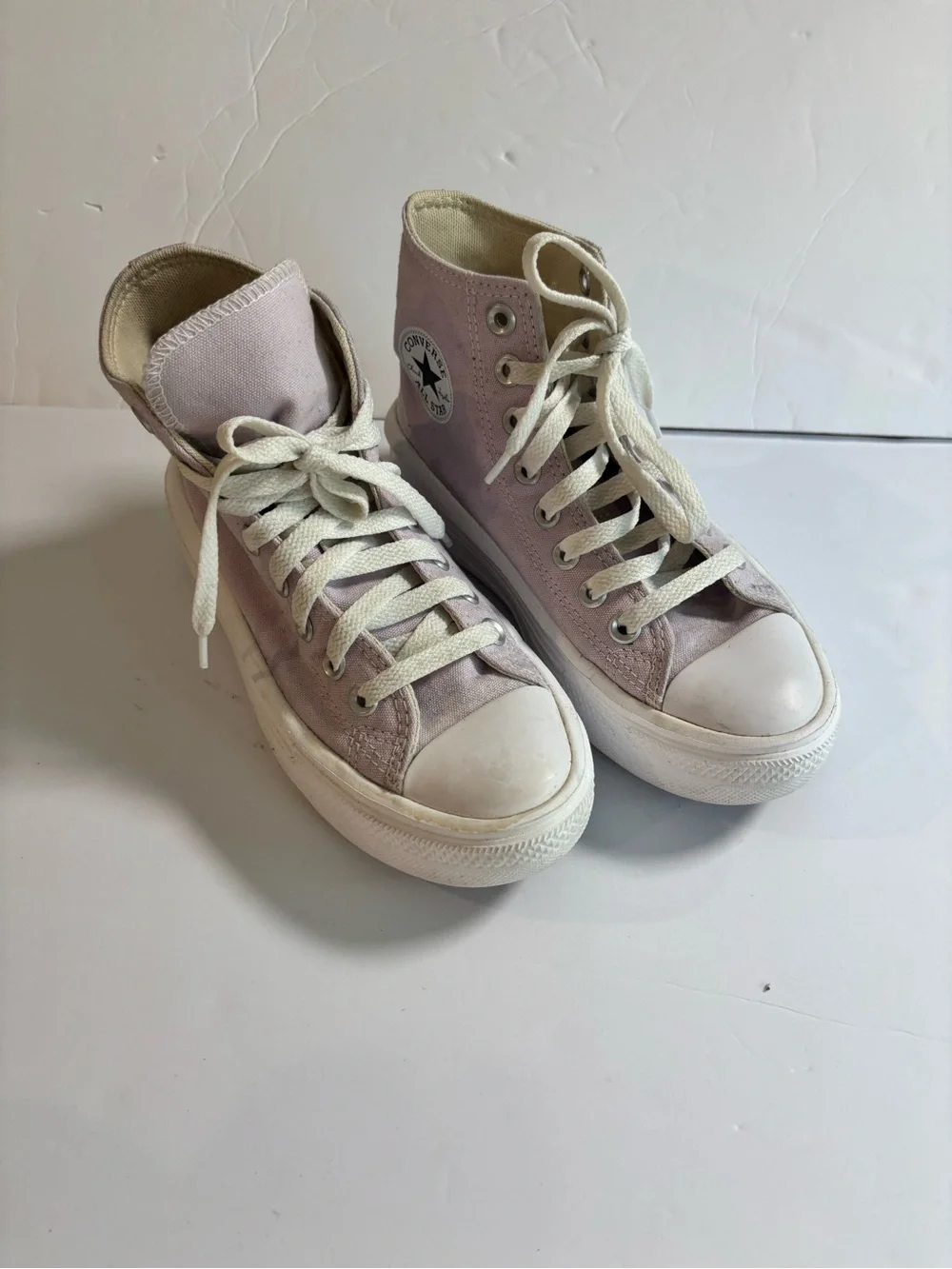 Converse Women’s High Top Platform Sneakers - Light Purple